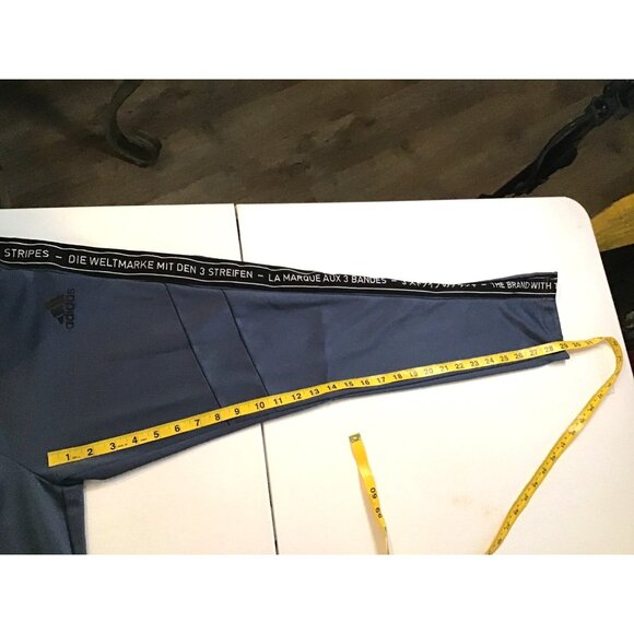 ADIDAS- MEN CHARCOAL/BLUE ELASTIC WAIST POCKETS JOGGER TRACK PANTS SIZE MEDIUM - Picture 5 of 6